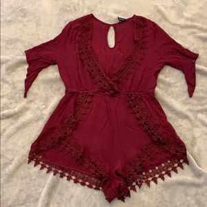 Lace detail romper